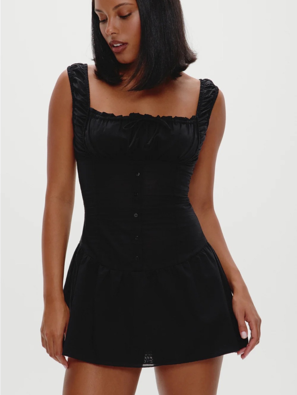 Frankie’s Bikinis Christa Black Ruffle Mini Dress - Picture 5 of 8